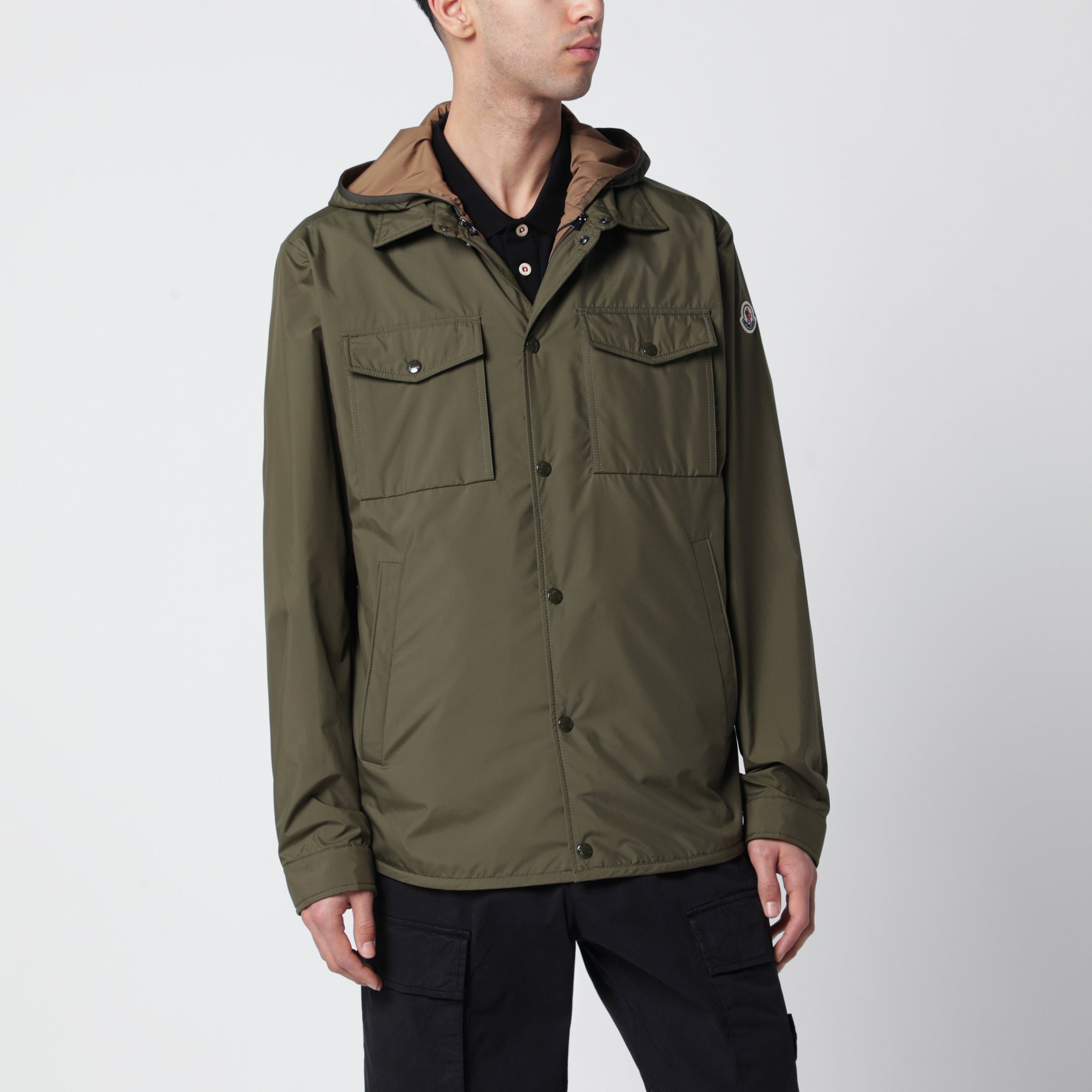 Moncler Giacca camicia Chirano verde militare