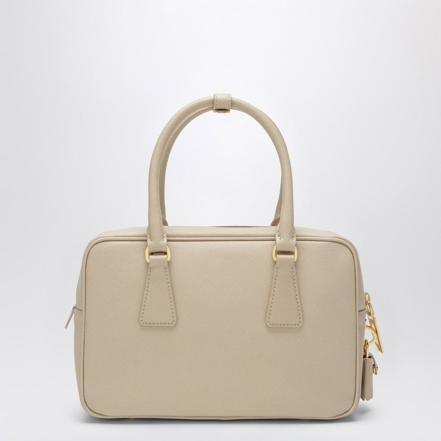 Prada Borsa a mano in pelle Saffiano beige, view 4