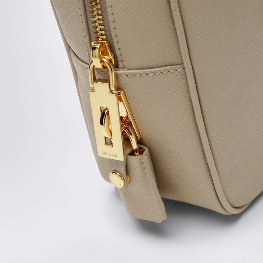 Prada Borsa a mano in pelle Saffiano beige, view 6