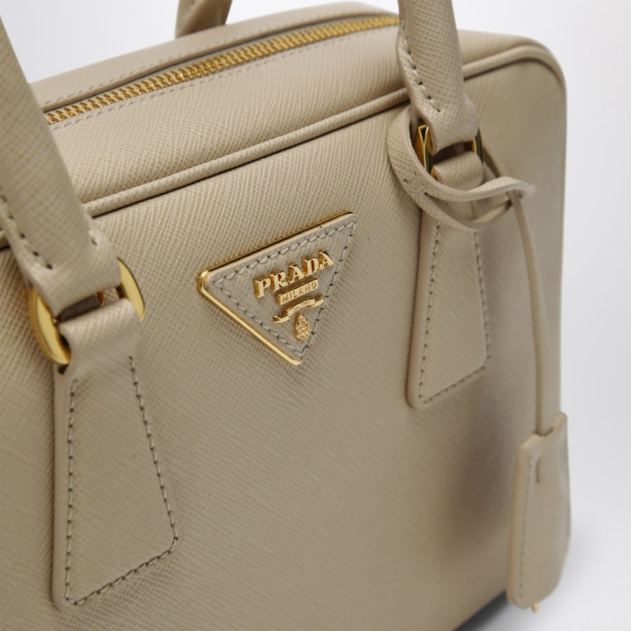 Prada Borsa a mano in pelle Saffiano beige, view 7