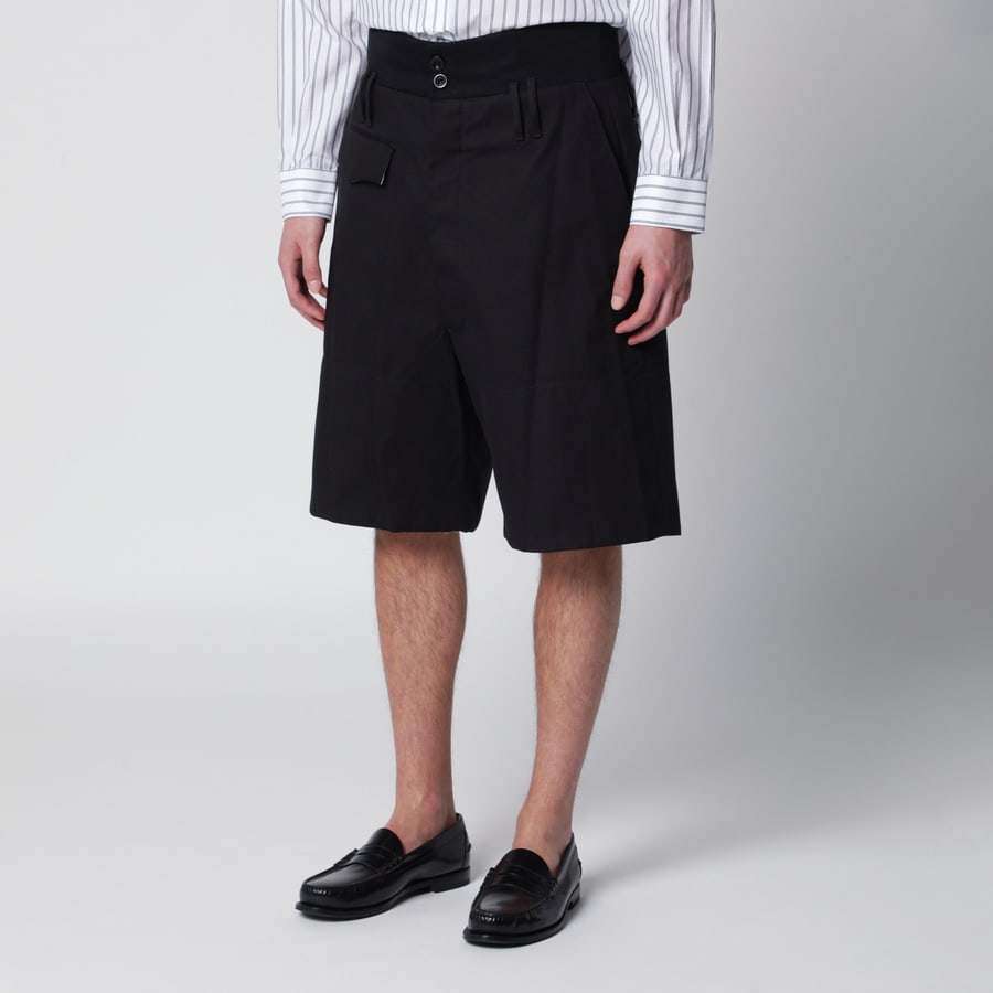 NAMACHEKO Bermuda nero in cotone, view 3