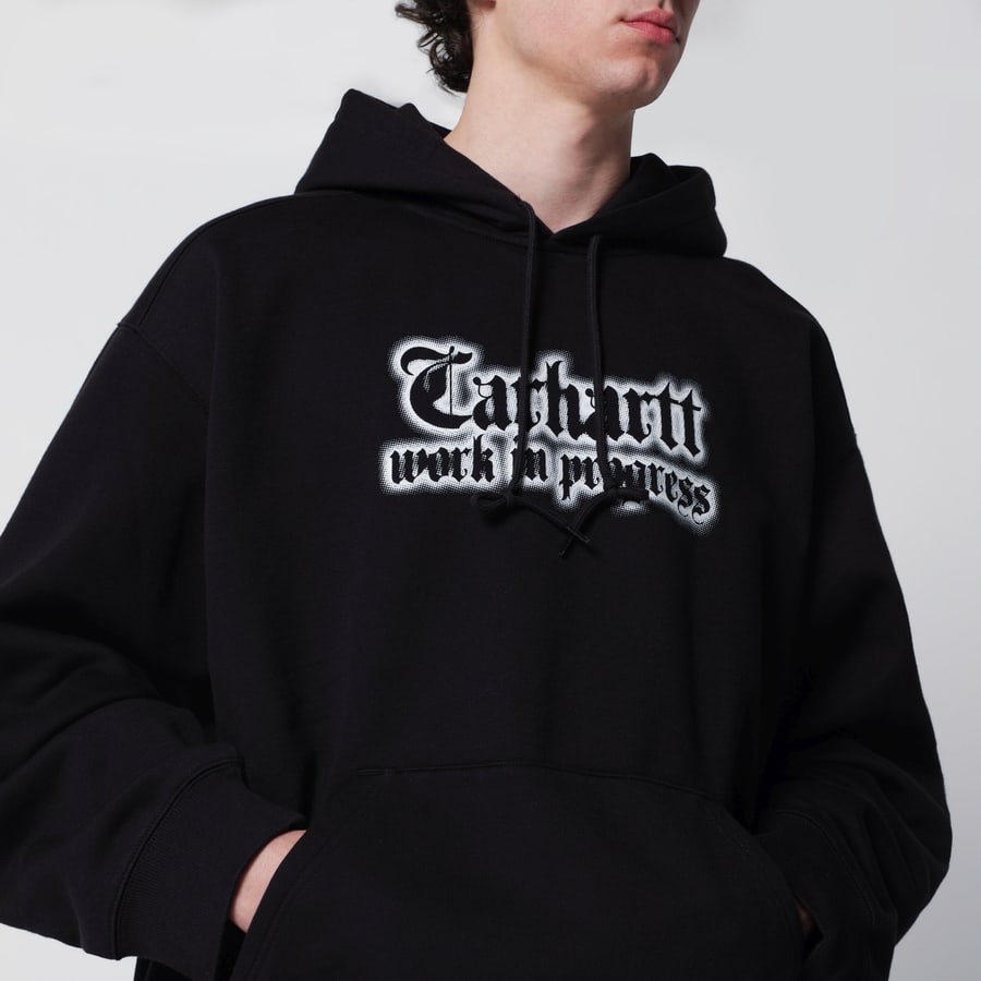 Carhartt WIP Hooded World Tour Sweatshirt nera, view 4