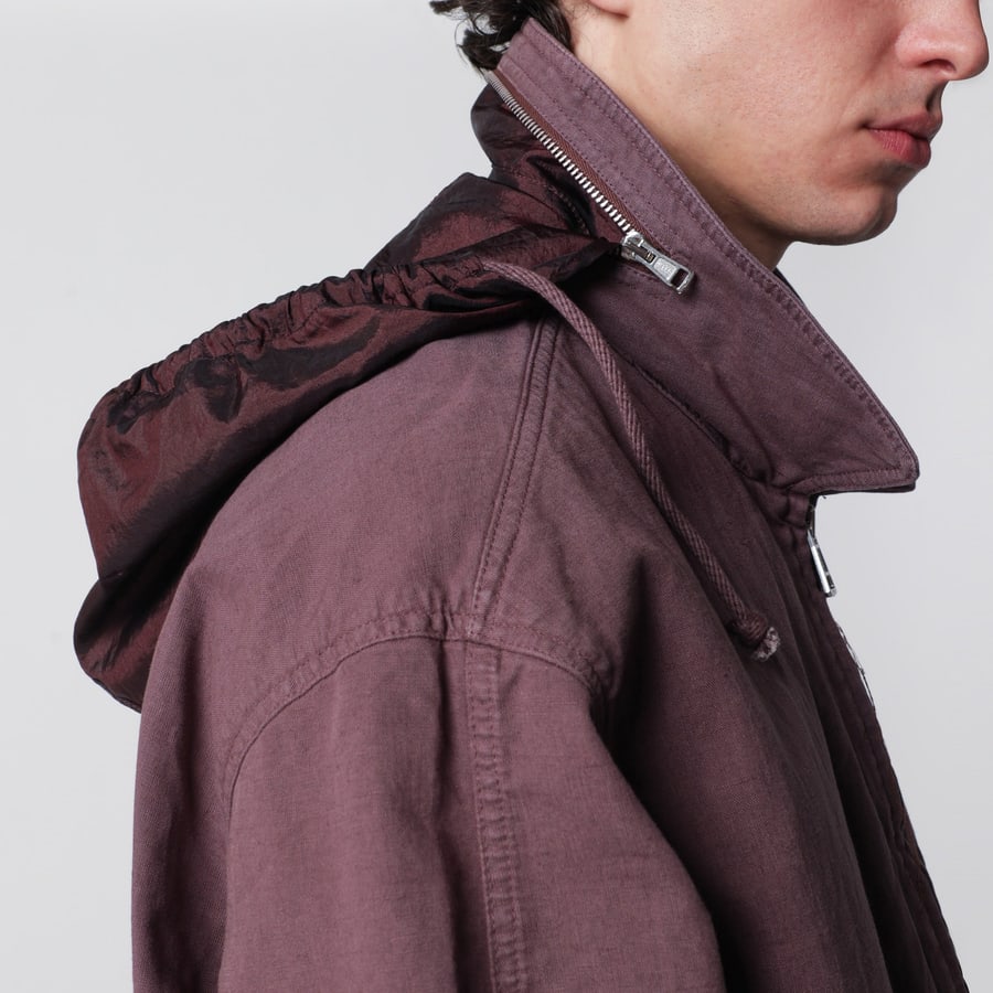 Our Legacy Giacca Command in misto cotone e lino rosa, view 4