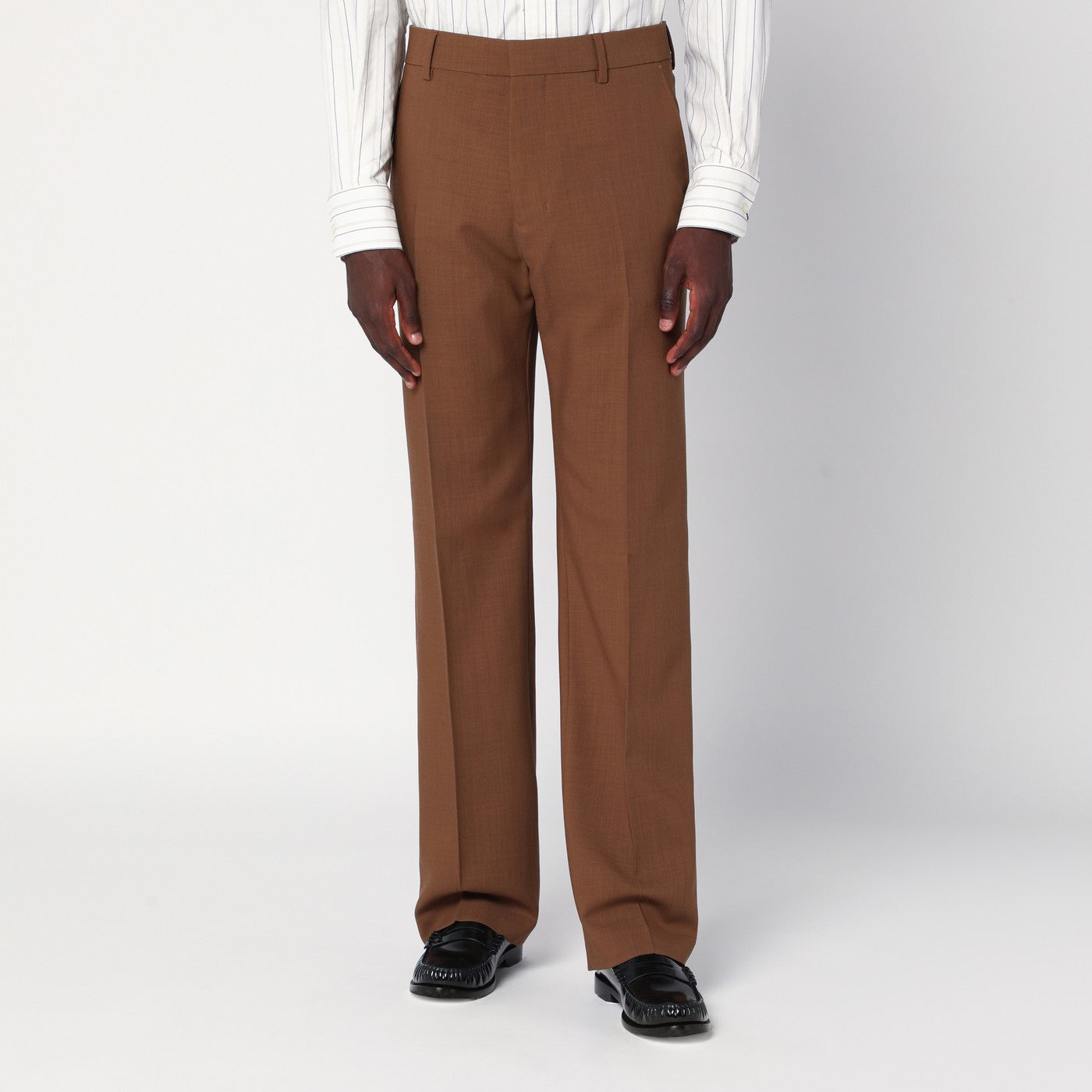 AMI Paris Pantaloni color nocciola in lana