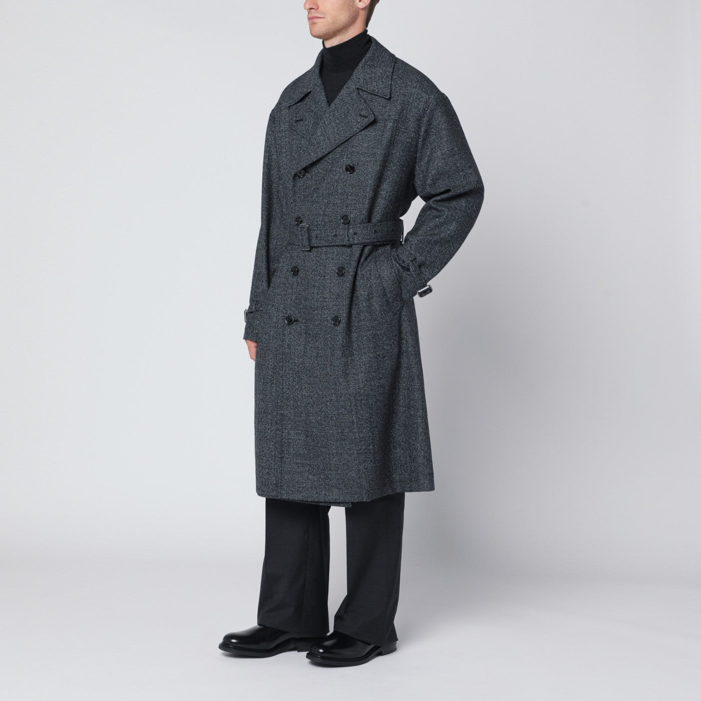 Dolce & Gabbana Cappotto doppiopetto grigio in lana