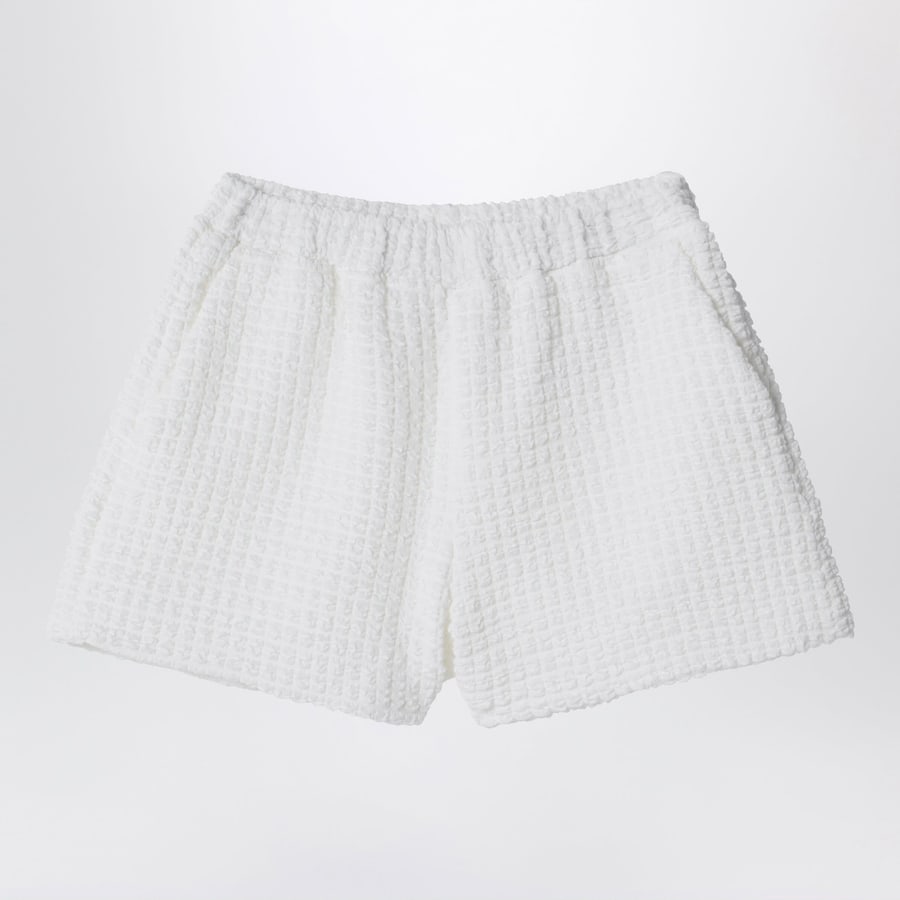 DOUUOD Shorts bianchi in tessuto goffrato