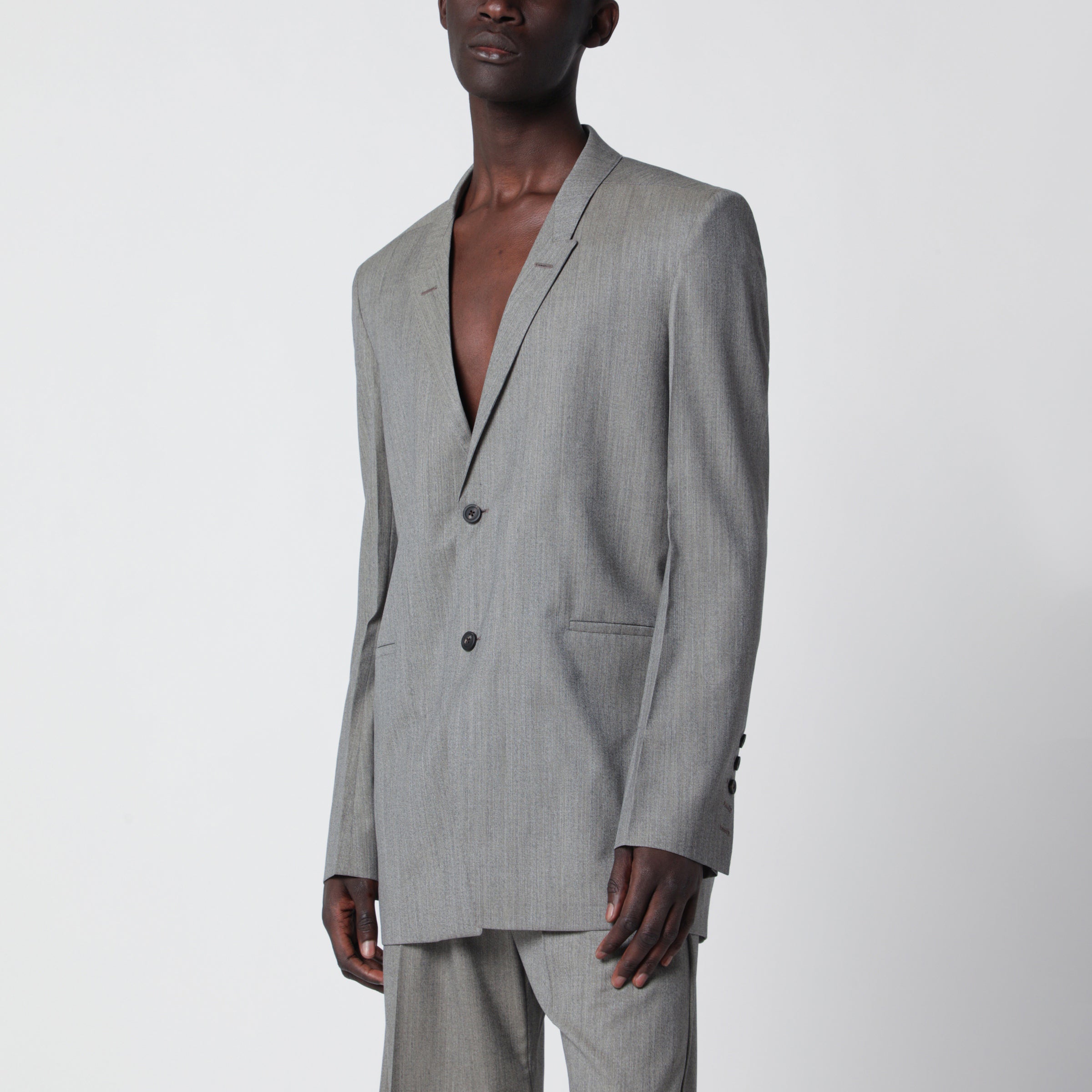 Rick Owens Blazer Concordian grigio mélange