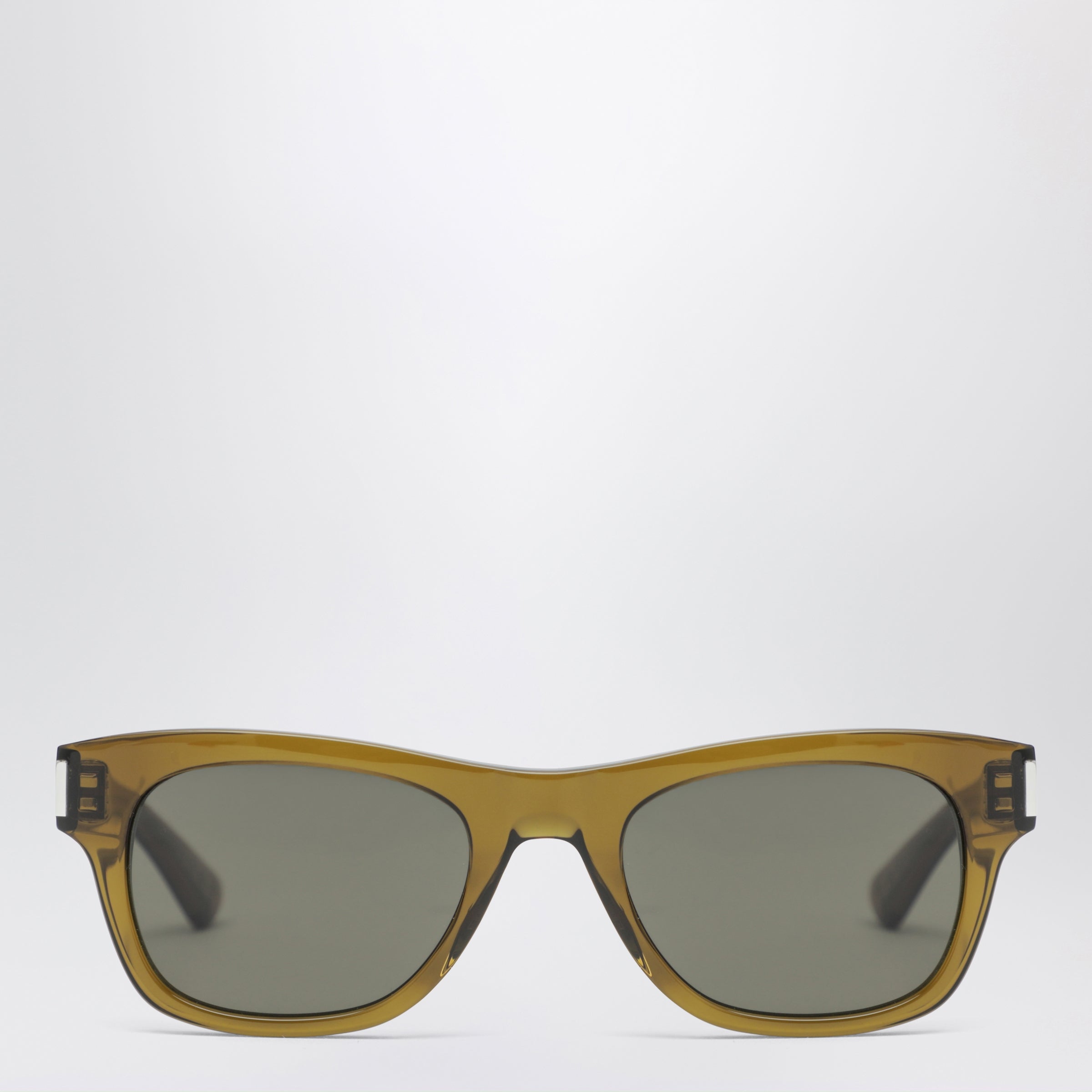 Saint Laurent Occhiali da sole rettangolari marrone oliva