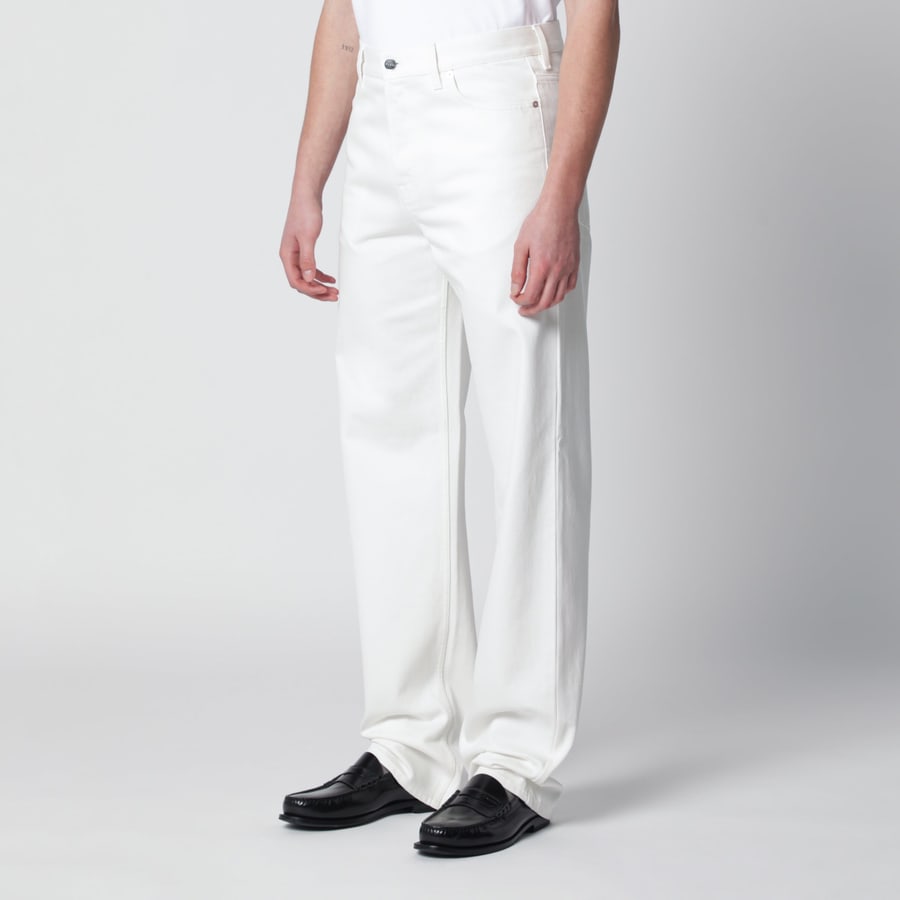 Gucci Pantaloni bianchi con Morsetti, view 3