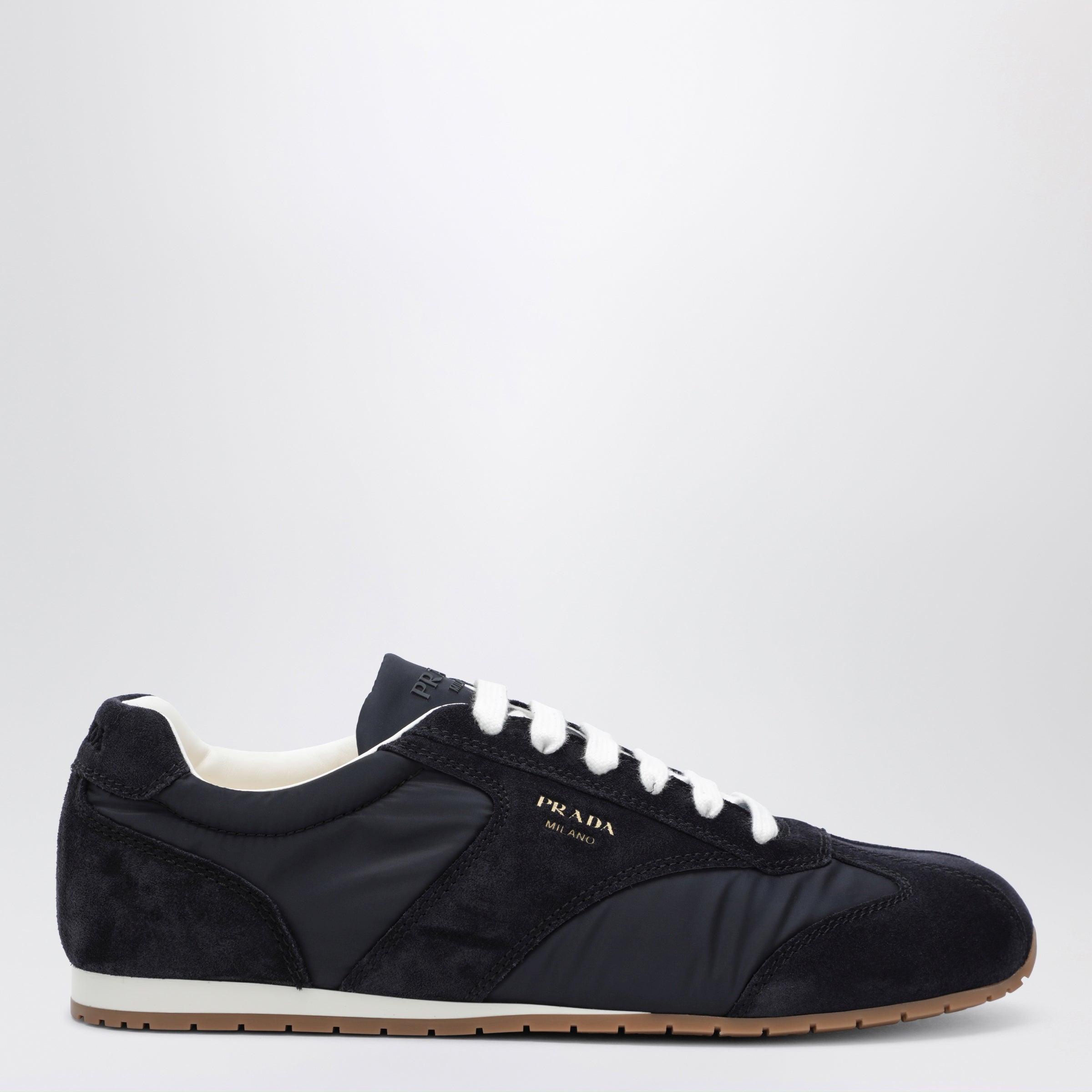 Prada Sneakers in tessuto e suede blu