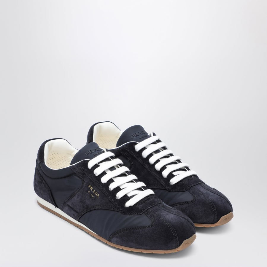 Prada Sneakers in tessuto e suede blu, view 2