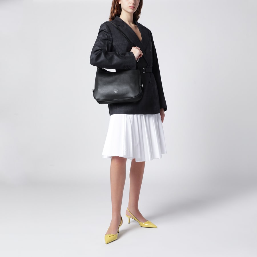 Prada Borsa Prada Fold large in pelle nera, view 2