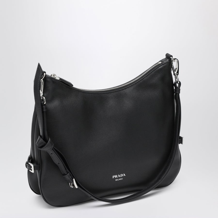 Prada Borsa Prada Fold large in pelle nera, view 3