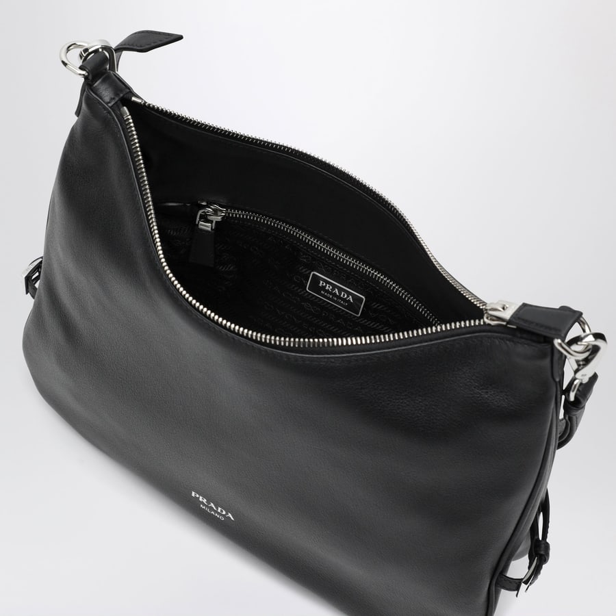 Prada Borsa Prada Fold large in pelle nera, view 5