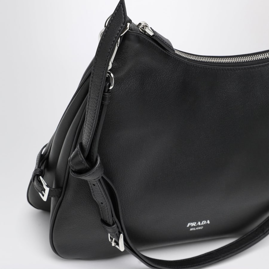 Prada Borsa Prada Fold large in pelle nera, view 6