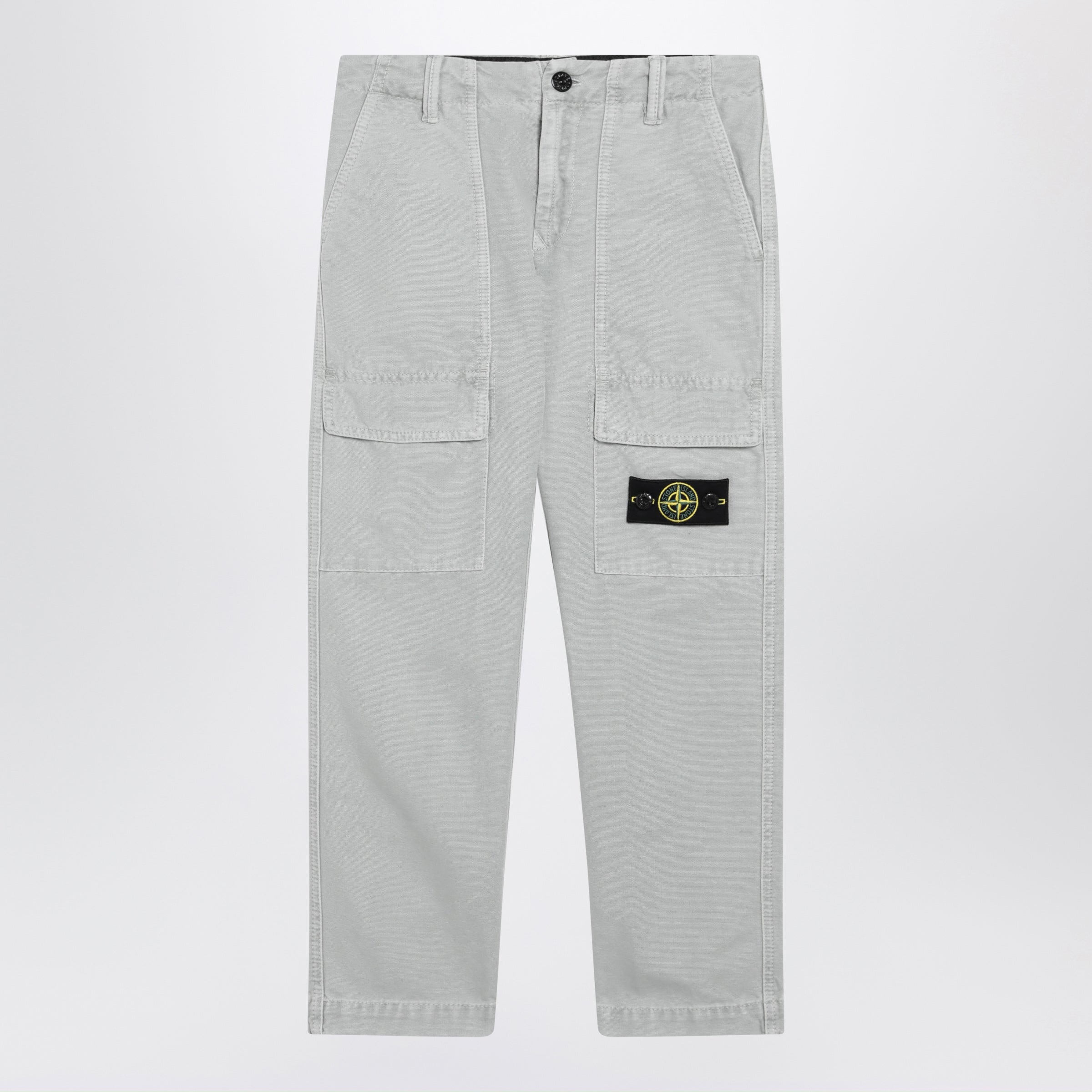Stone Island Pantalone grigio perla in cotone