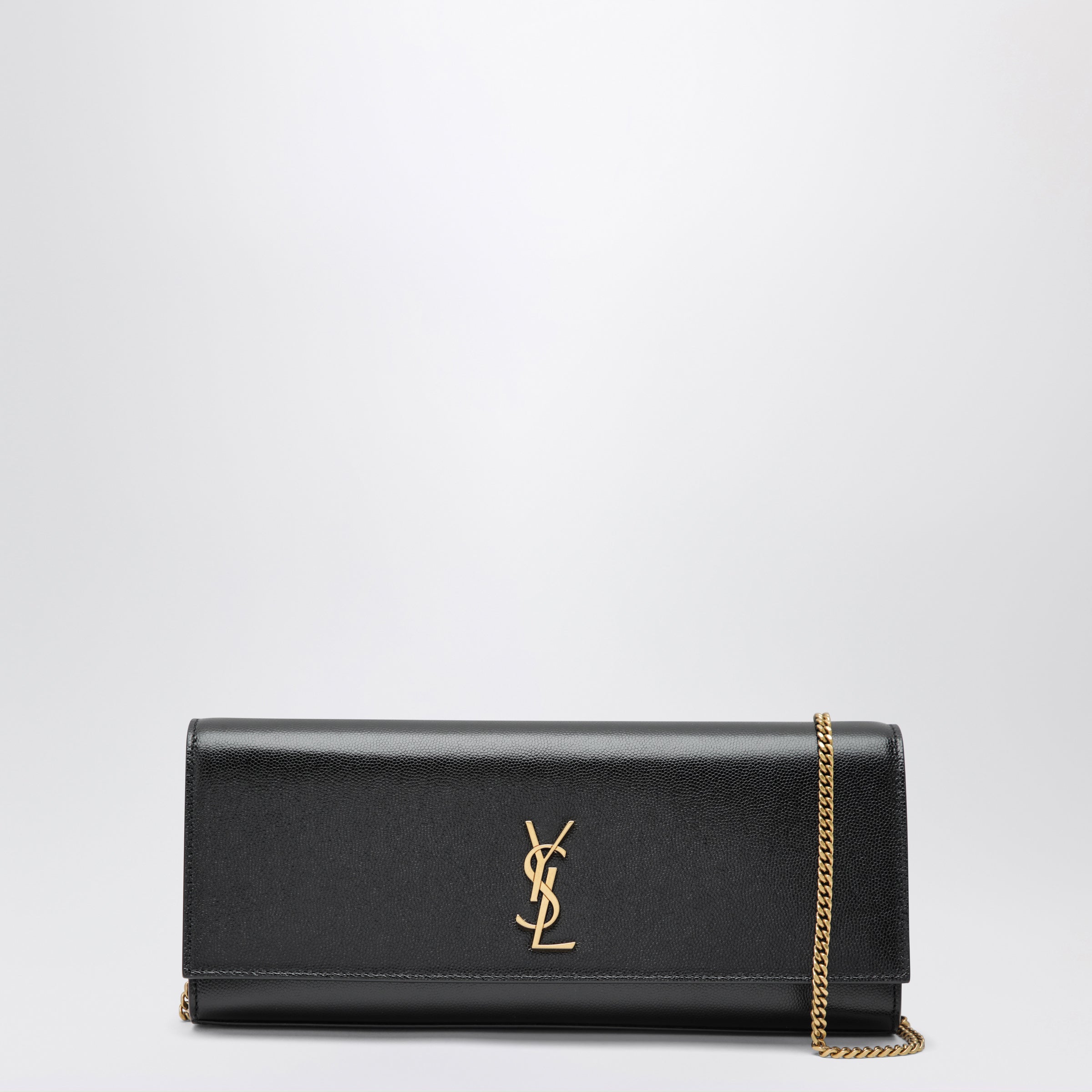 Saint Laurent Clutch Kate nera in pelle grain de poudre