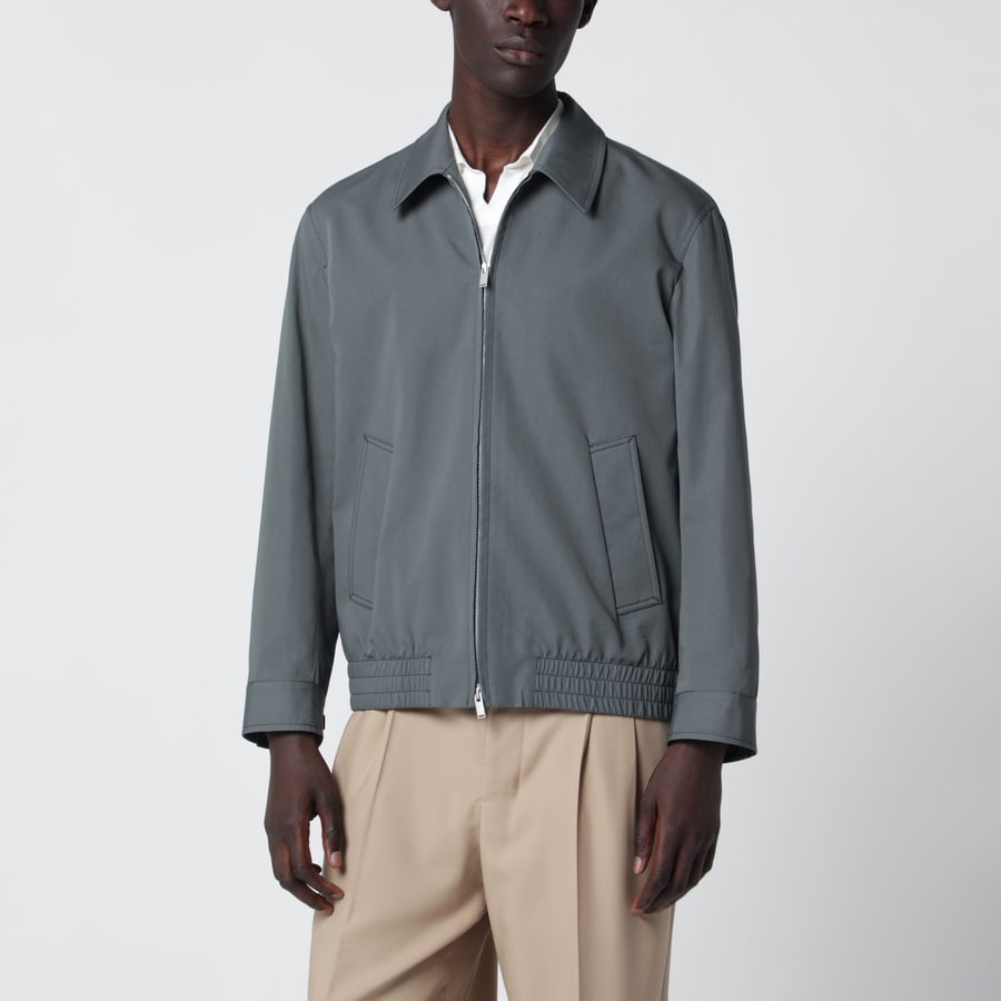 LARDINI Giacca con zip in cotone e seta