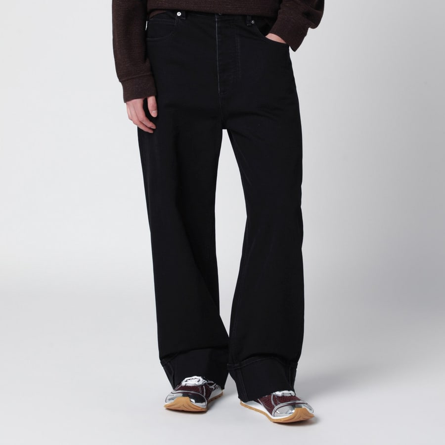 Bottega Veneta Jeans con risvolto nero sbiadito
