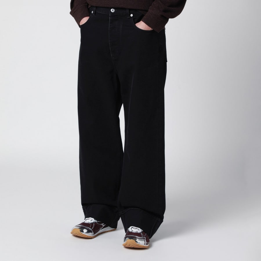 Bottega Veneta Jeans con risvolto nero sbiadito, view 3