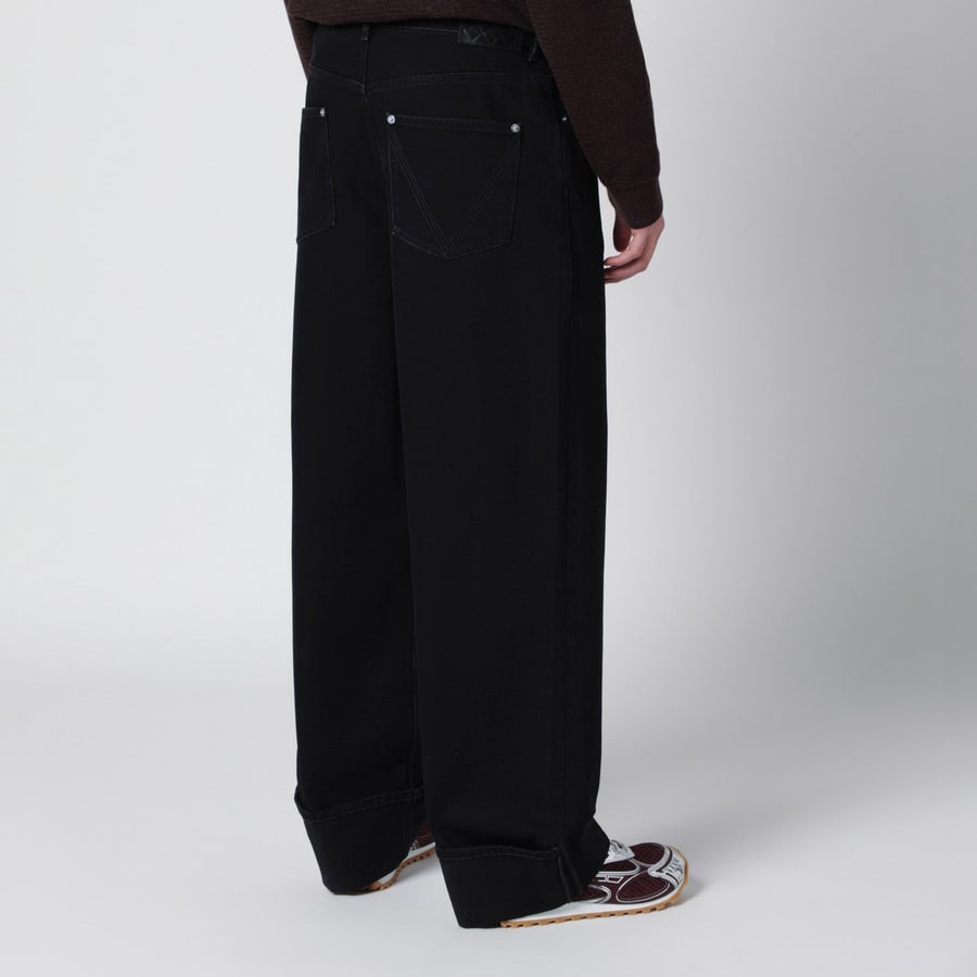 Bottega Veneta Jeans con risvolto nero sbiadito, view 4