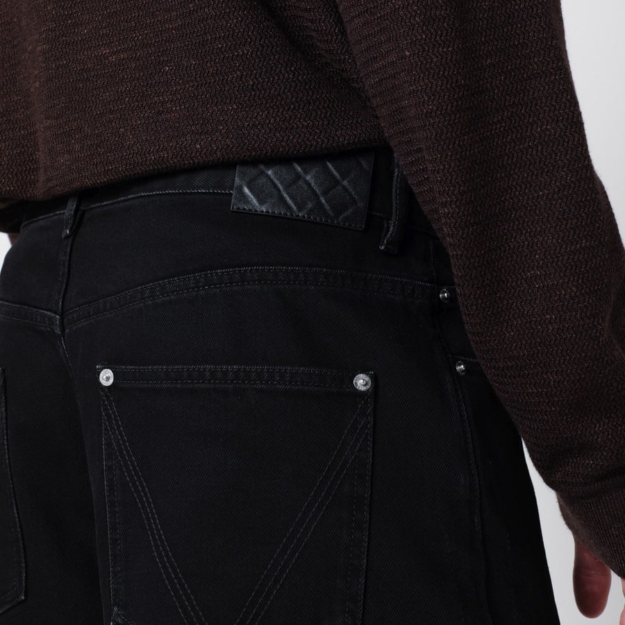 Bottega Veneta Jeans con risvolto nero sbiadito, view 5