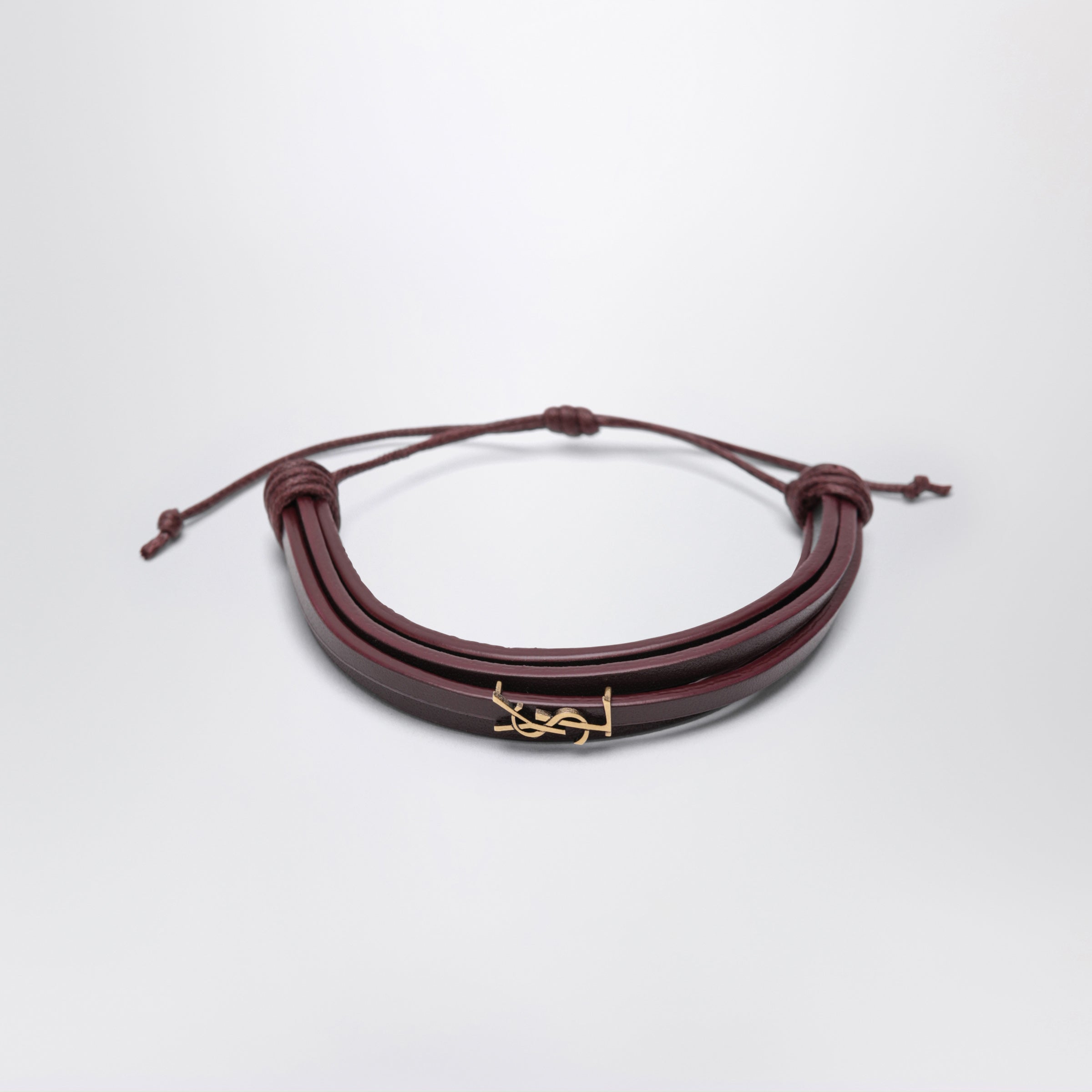 Saint Laurent Bracciale multigiro Cassandre in pelle
