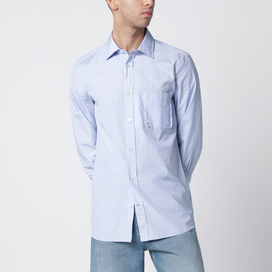Maison Margiela Camicia a righe in cotone celeste