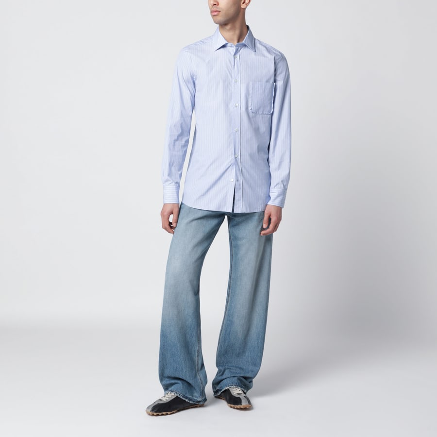 Maison Margiela Camicia a righe in cotone celeste, view 2