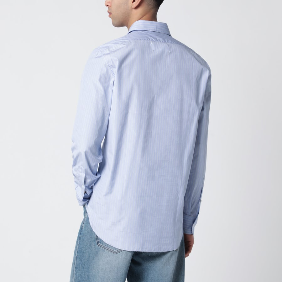 Maison Margiela Camicia a righe in cotone celeste, view 3