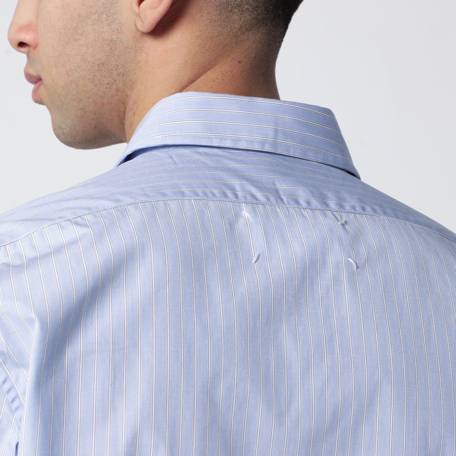 Maison Margiela Camicia a righe in cotone celeste, view 4