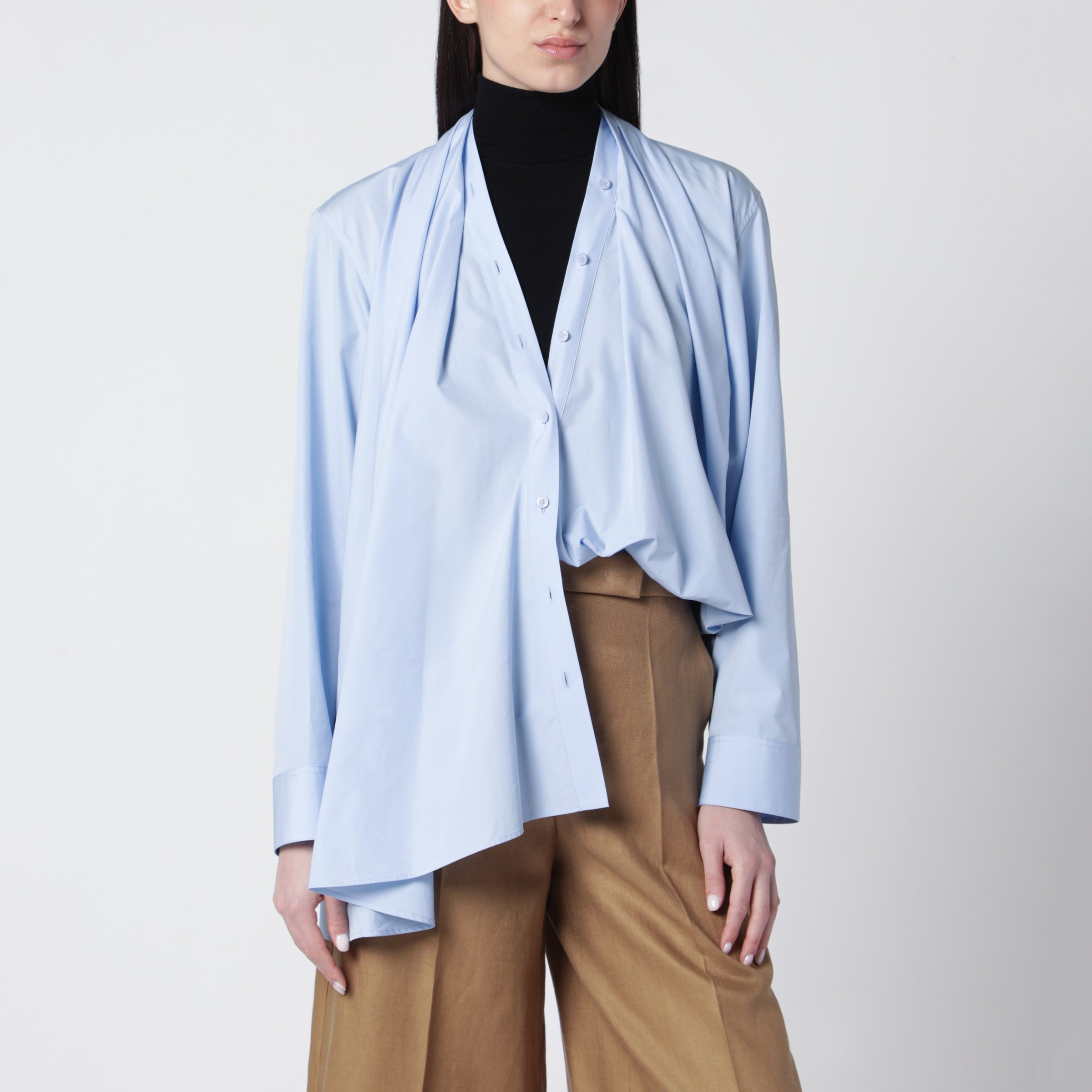 Loewe Camicia in popeline di cotone con drappeggio