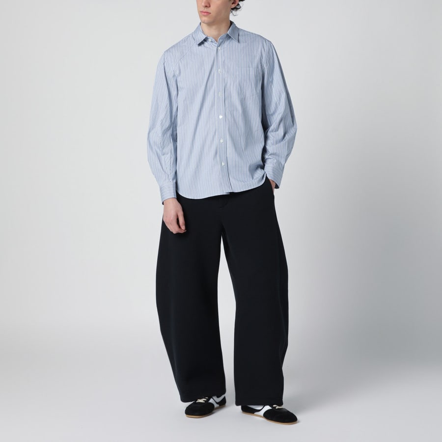 SACAI Camicia azzurra a righe in cotone, view 2
