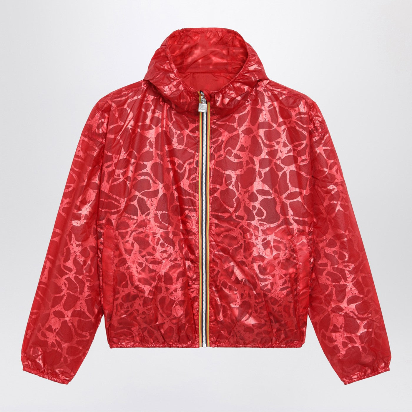 K-Way Giacca Laurette rossa con stampa laminata