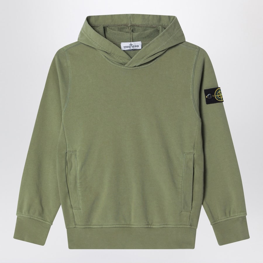 Stone Island Felpa con cappuccio verde oliva