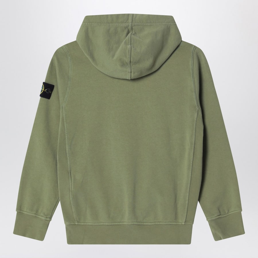 Stone Island Felpa con cappuccio verde oliva, view 2