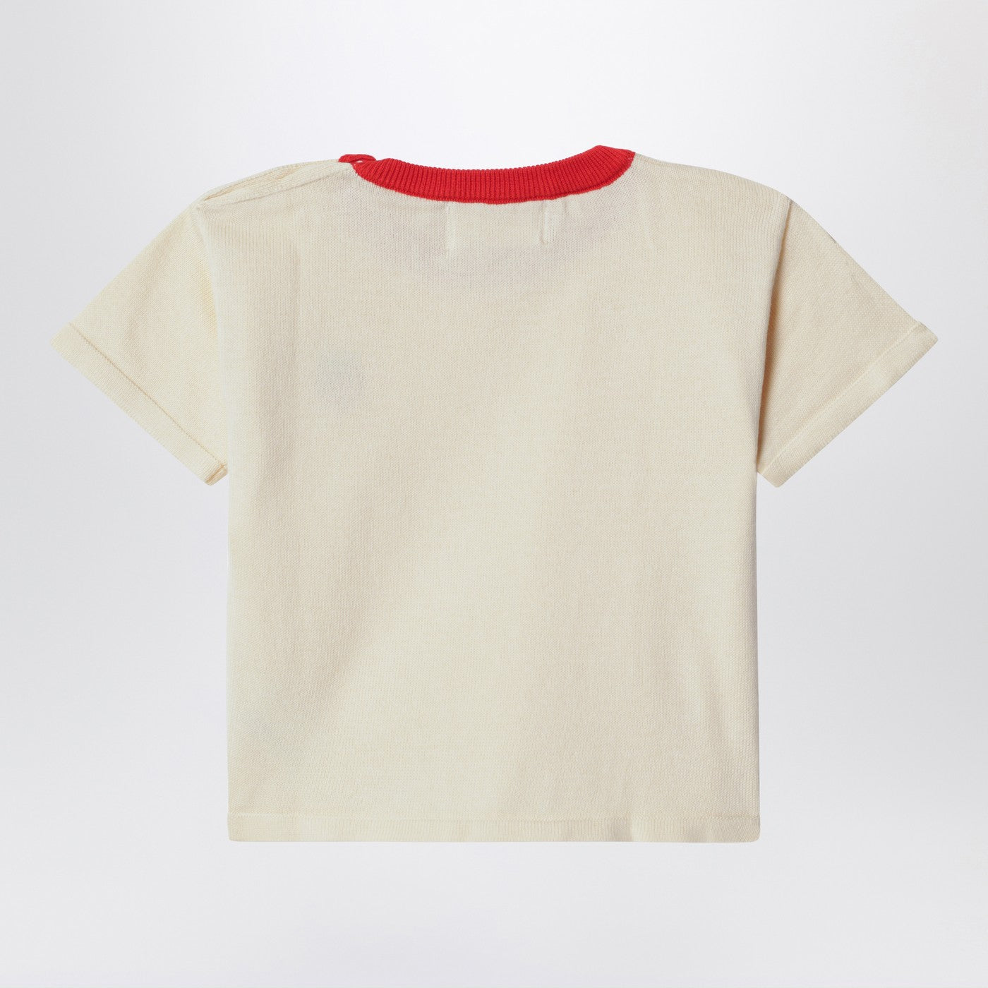 BOBO CHOSES T-shirt bianca con ricamo fragola, view 2