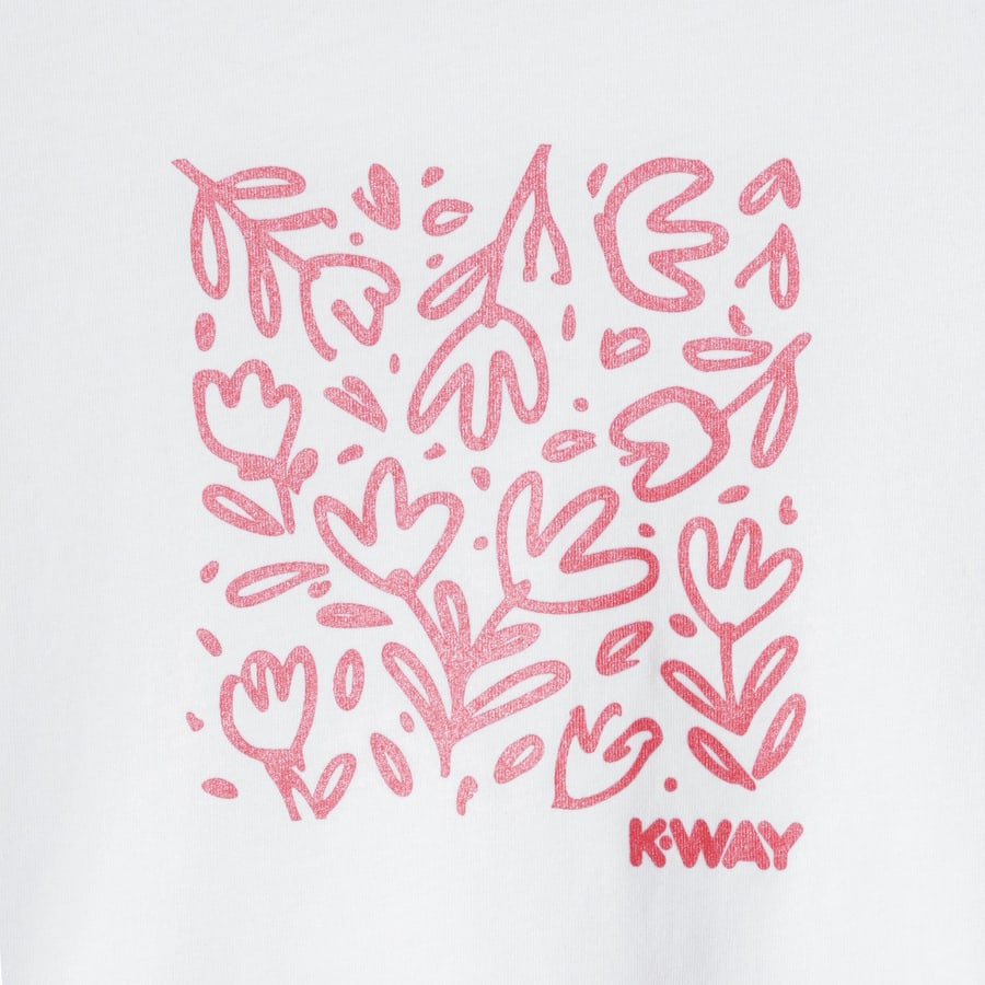 K-Way T-shirt Melis bianca con stampa glitterata, view 3