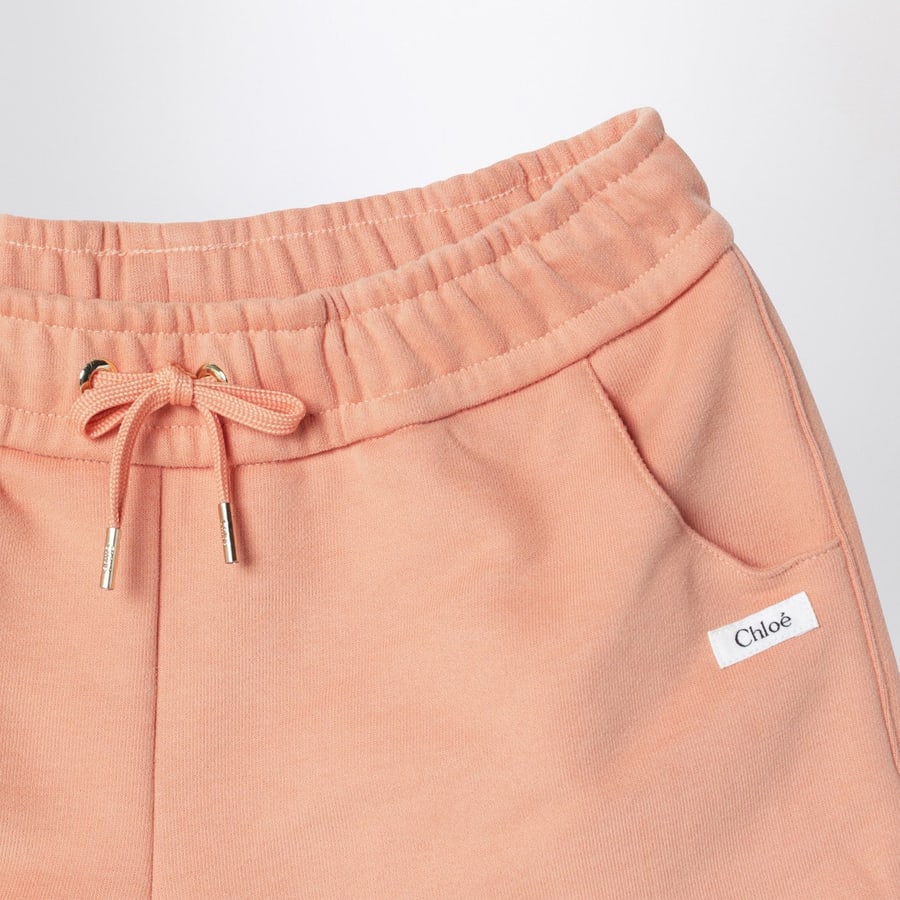 Chloé Shorts color albicocca in cotone, view 3