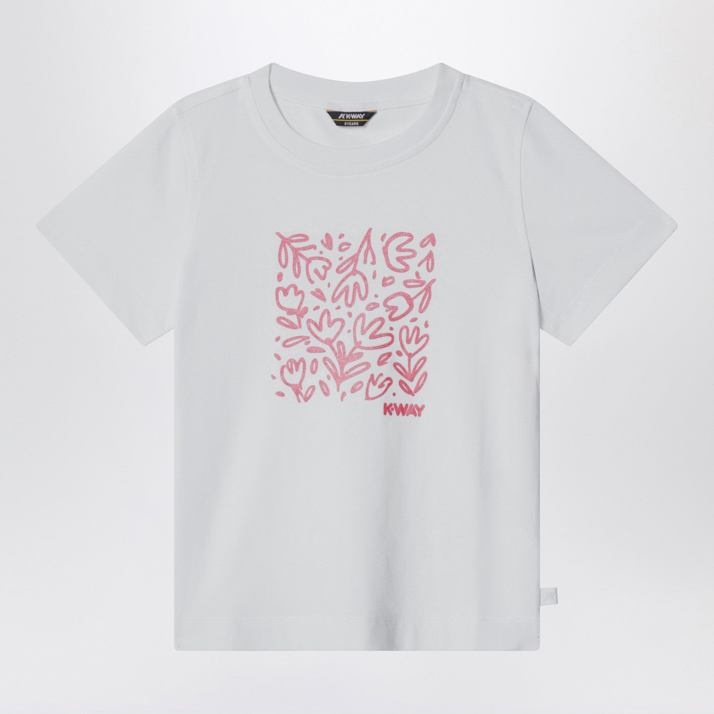K-Way T-shirt Melis bianca con stampa glitterata
