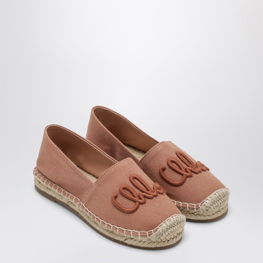 Chloé Espadrillas rosa con ricamo logo, view 2