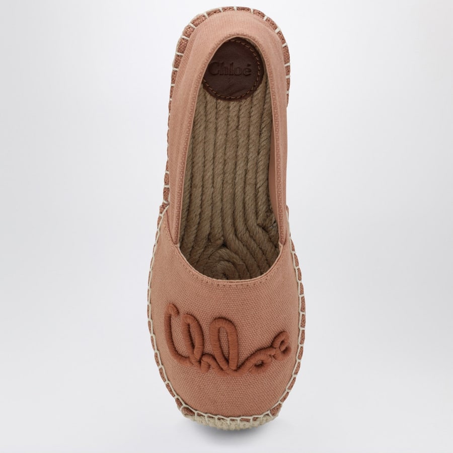 Chloé Espadrillas rosa con ricamo logo, view 3