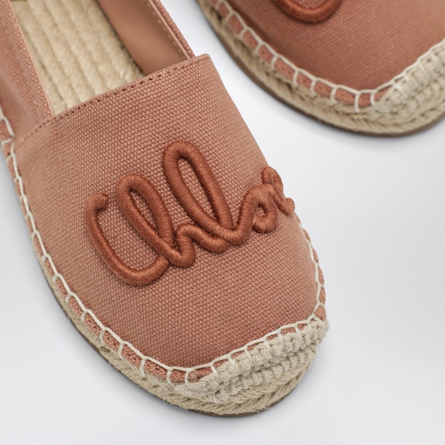 Chloé Espadrillas rosa con ricamo logo, view 5