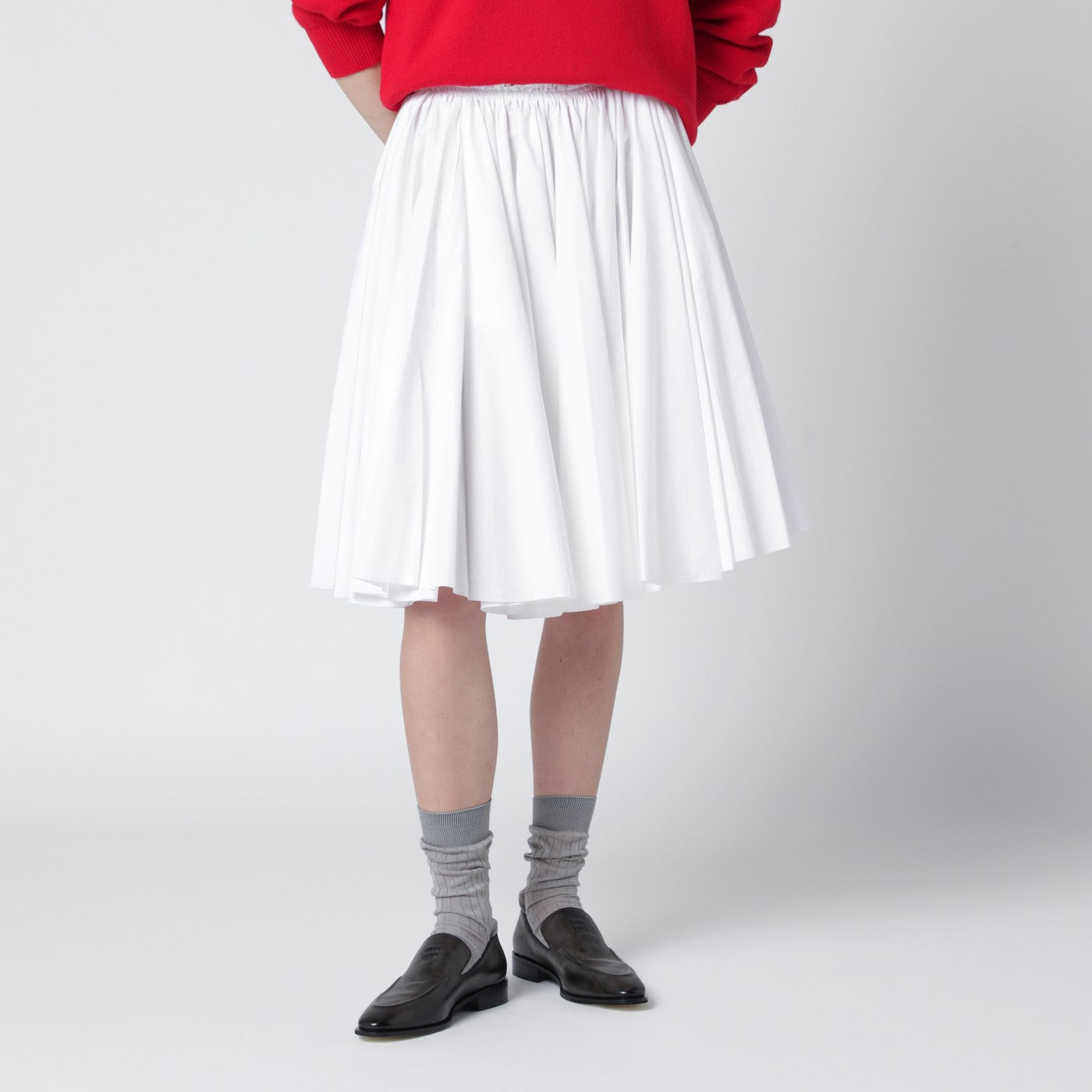 AMI Paris Gonna bianca in cotone
