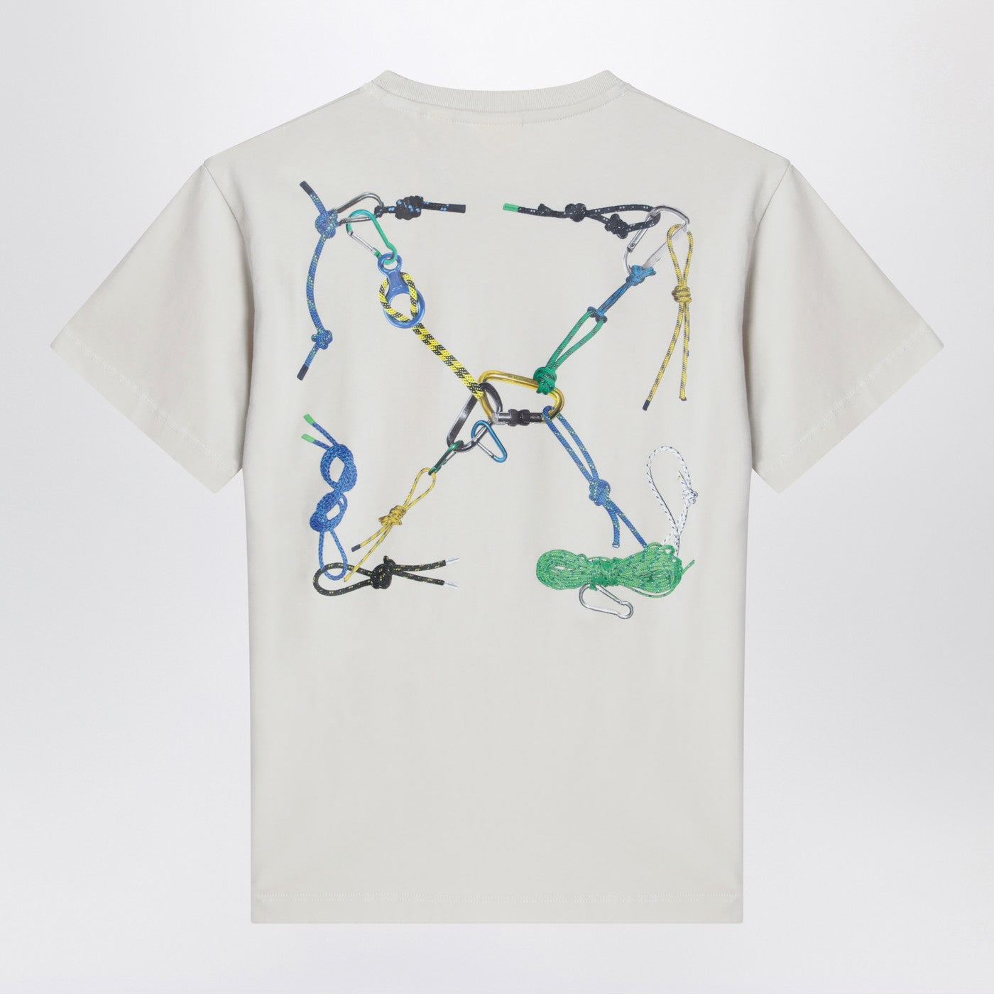 Off-White T-shirt bianca con stampa logo, view 2
