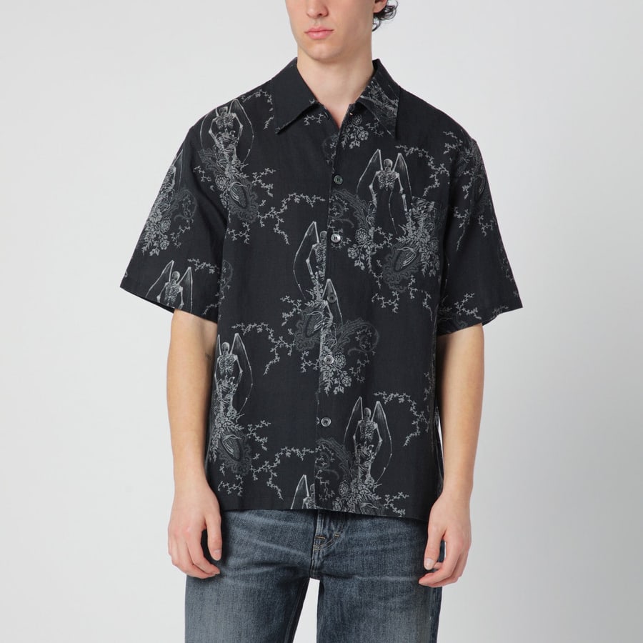 Our Legacy Camicia con stampa Death Paisley in cotone e lino