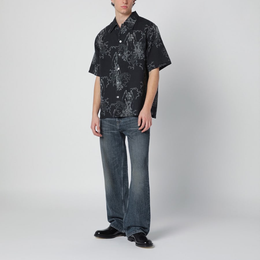 Our Legacy Camicia con stampa Death Paisley in cotone e lino, view 2