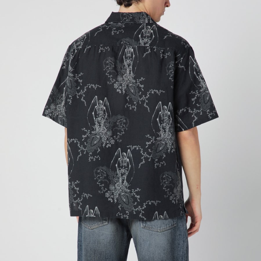 Our Legacy Camicia con stampa Death Paisley in cotone e lino, view 3