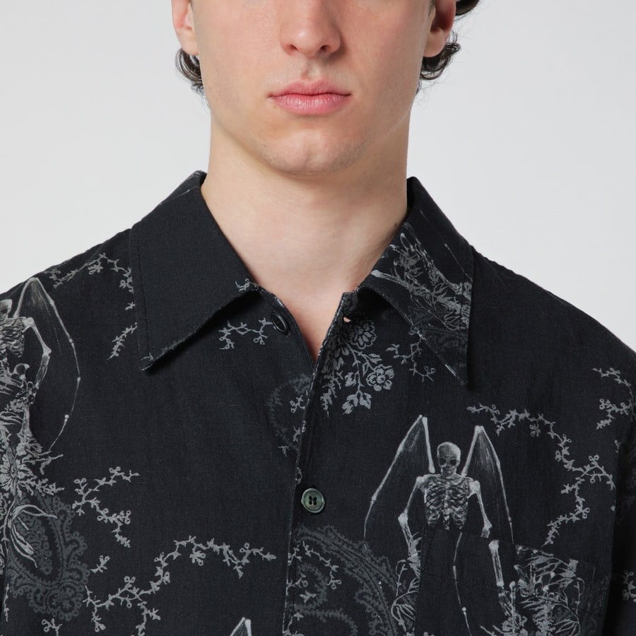Our Legacy Camicia con stampa Death Paisley in cotone e lino, view 4