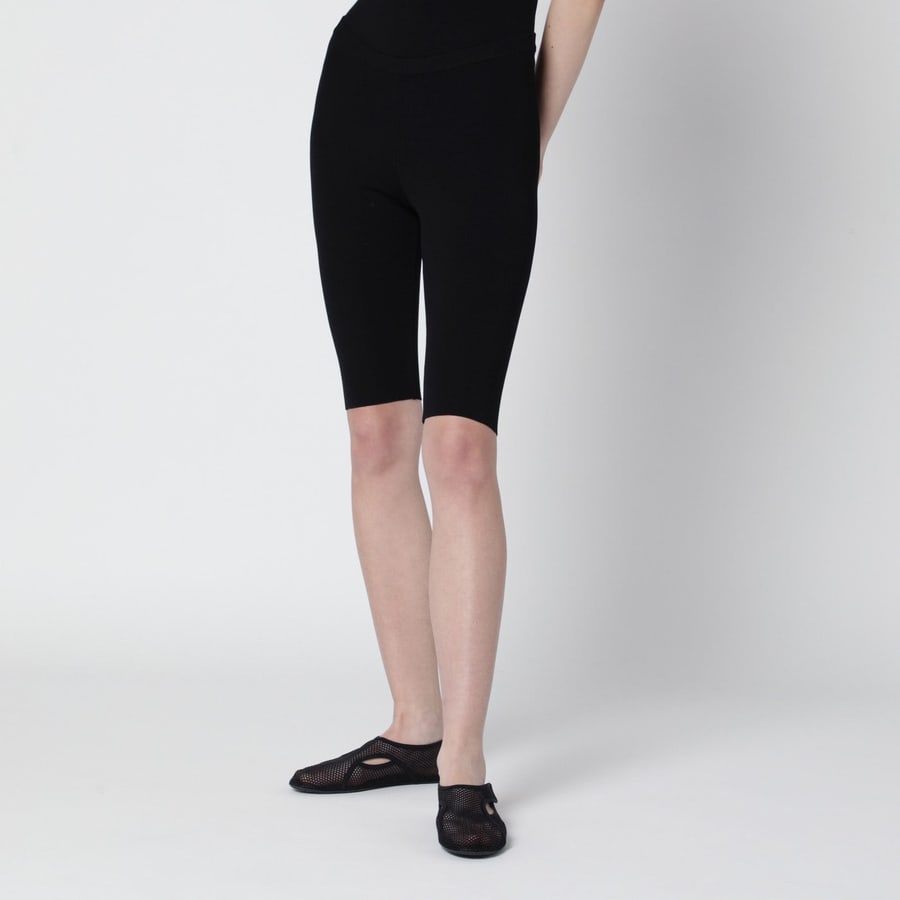 Entire Studios Leggings corti neri in jersey di viscosa, view 3